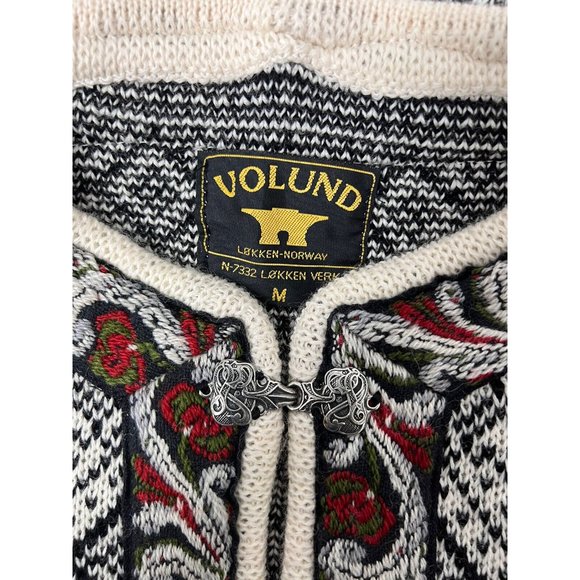 Volund Men's Black And White Design Knit Pullover Sweater Size M - Picture 8 of 12